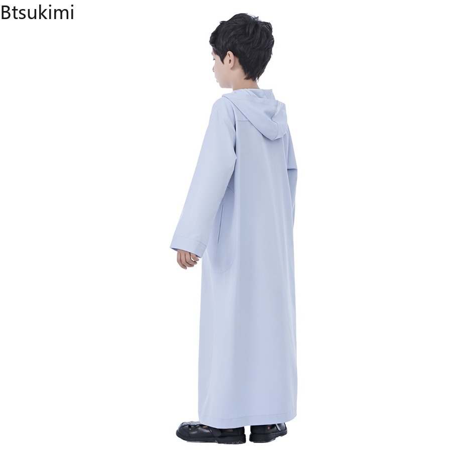 Robe arabe à capuche à manches longues pour garçons du moyen-orient, dubaï, arabie saoudite, dubaï, turquie, vêtements Thobe Abaya décontractés de Style ethnique