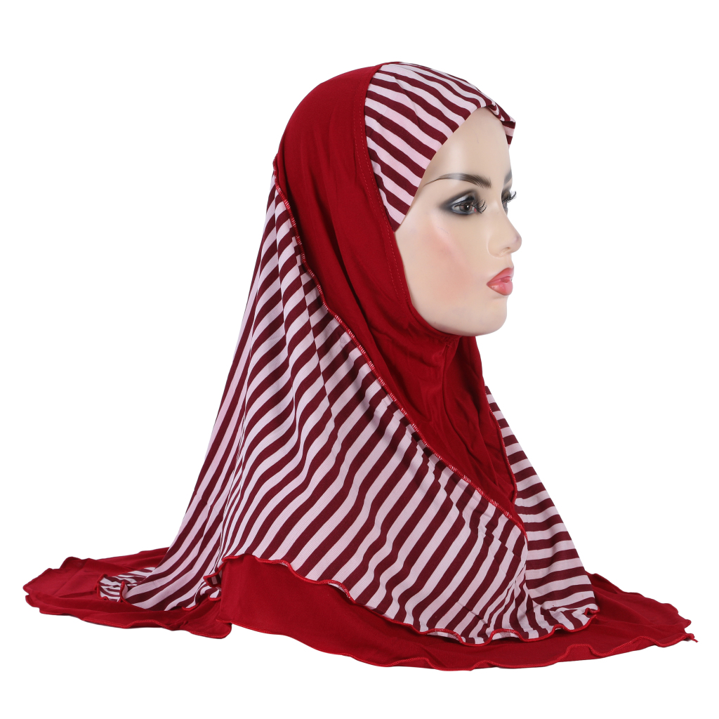 Hijab musulman pour adultes, taille moyenne 70*60cm, foulard islamique, chapeau amira, couvre-chef à enfiler.