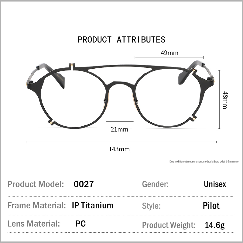 Pilote Double IP titane lunettes cadre hommes rétro luxe myopie optique Prescription lunettes femmes personnalité marque lunettes