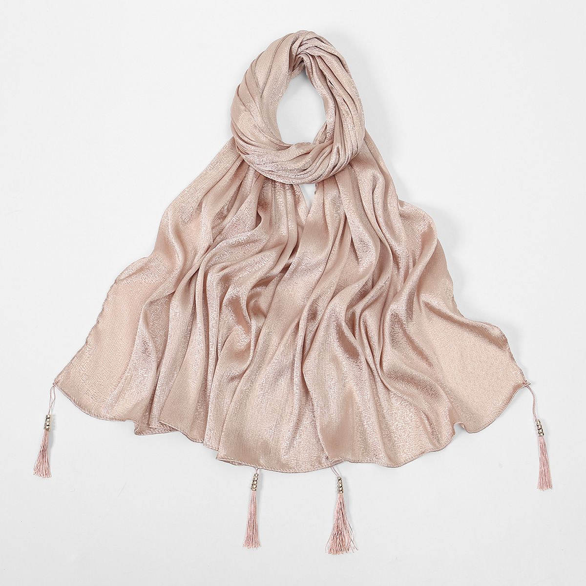 Foulard en satin de soie uni pour femme musulmane, châles longs, couvre-chefs islamiques pour femme, foulard à pompons de haute qualité pour le Ramadan 160*70cm