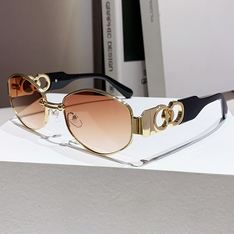 Nouvelles Lunettes de Soleil Métalliques Vintage de Luxe 2026 pour Hommes et Femmes, Mode Unisexe, Marque Designer, Lunettes de Soleil Ovales, Lunettes de Soleil pour Femmes