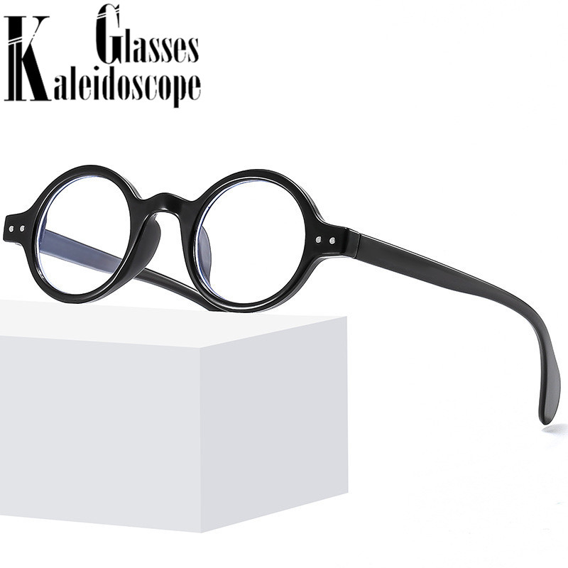 Nouveau cadre de lunettes rondes femmes hommes petites montures ordinateur lunettes optiques Vintage marque concepteur léopard noir verre clair lentille