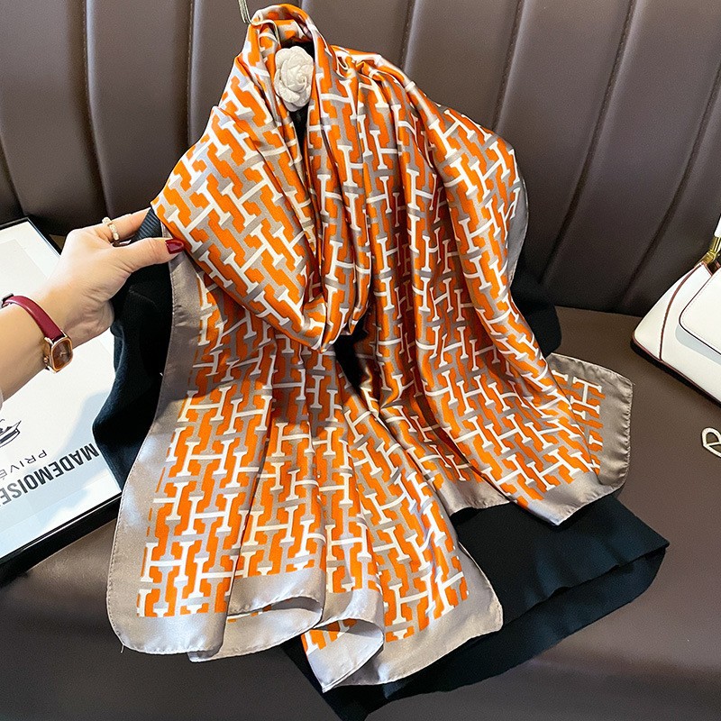 Foulard en soie de haute qualité pour femmes, couvre-chef quatre saisons, Hijab, Bandana de luxe, 90x180cm