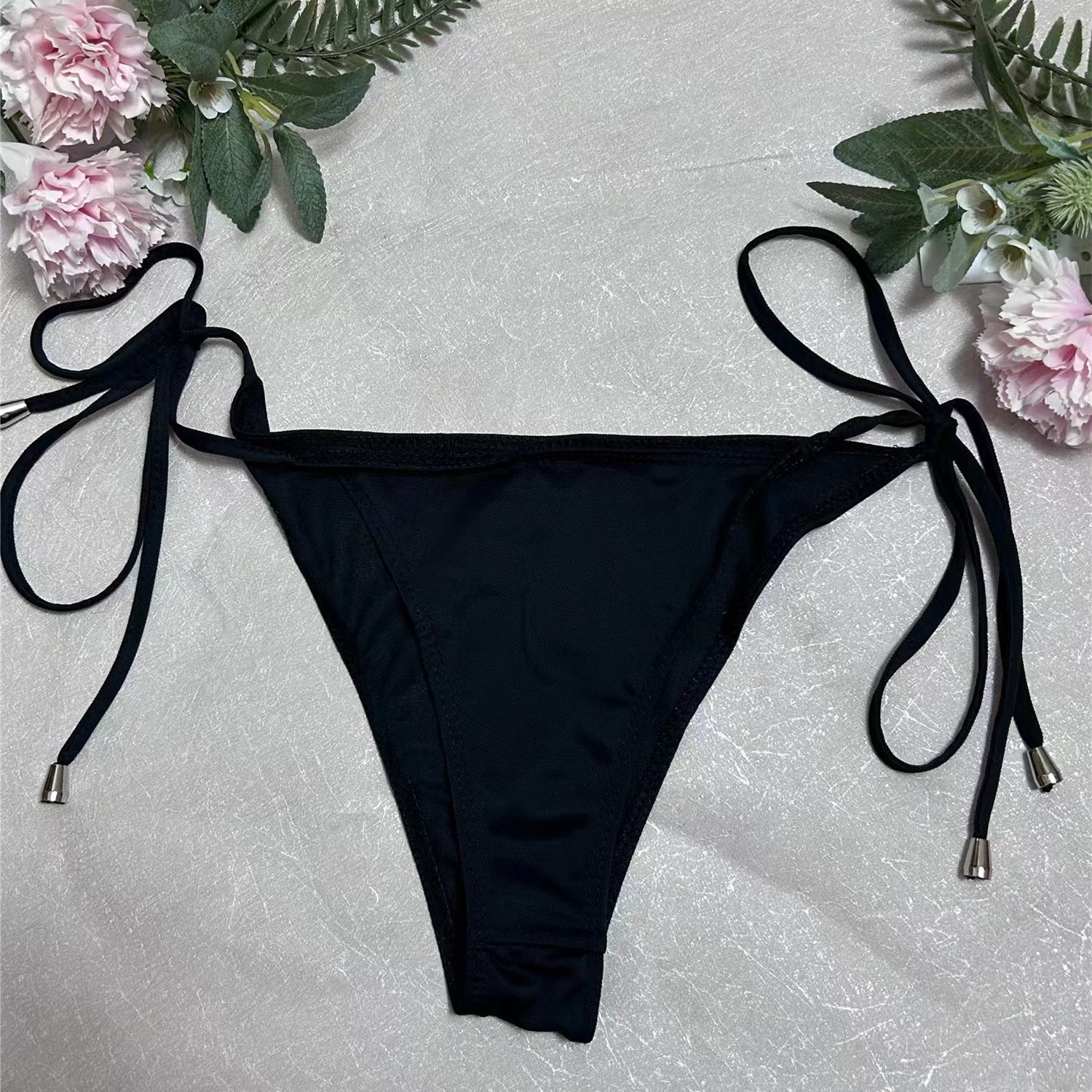 Maillot de bain deux pièces pour femmes, sexy, col licou, triangle, string