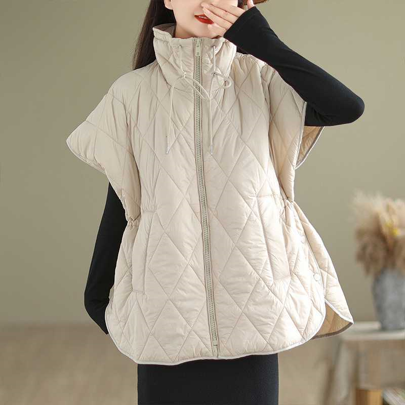 Gilet en duvet de coton pour femme, veste polyvalente pour femme, veste de tempérament, veste confortable, mode simplicité, émail, automne, hiver, 2025