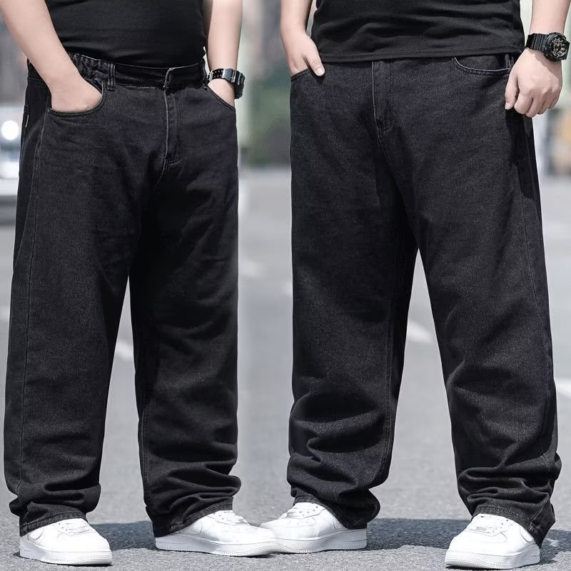 Jeans oversize pour homme, pantalon en jean, pantalon en denim, jean homme grande taille, baggy, Y2k, pantalon cargo homme, noir, nouveau pantalon à jambes larges