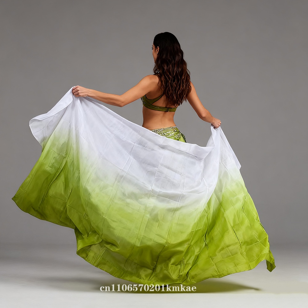 Voiles de danse du ventre 100% en soie véritable, peuvent être personnalisés, accessoires de spectacle, écharpe teinte à la main
