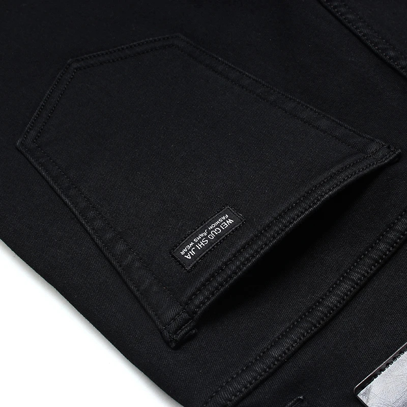 Hommes classique avancé marque de mode Jean Homme Homme doux Stretch noir Biker Masculino Denim pantalon hommes pantalons salopette