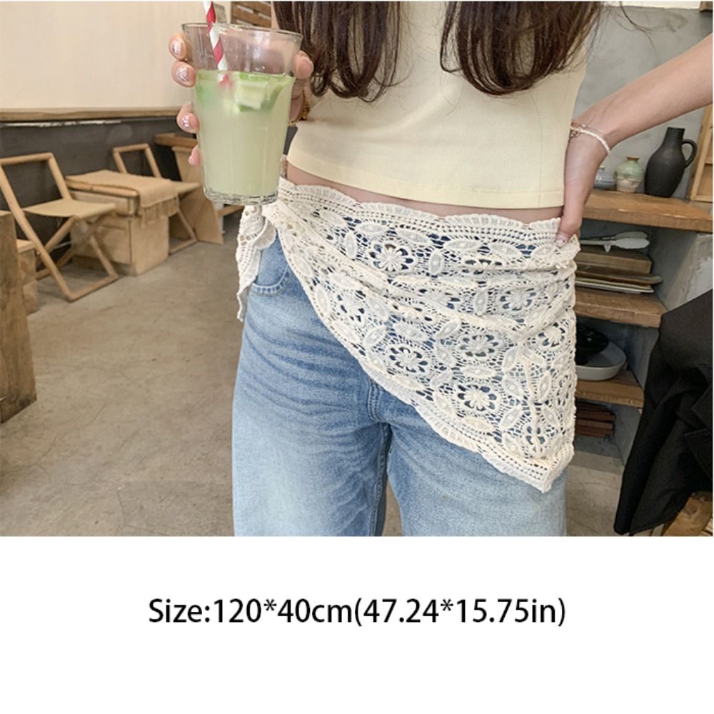 Rétro faux col dentelle châle blanc cape dentelle Triangle écharpe écharpe accessoires enveloppes hanche écharpe femme