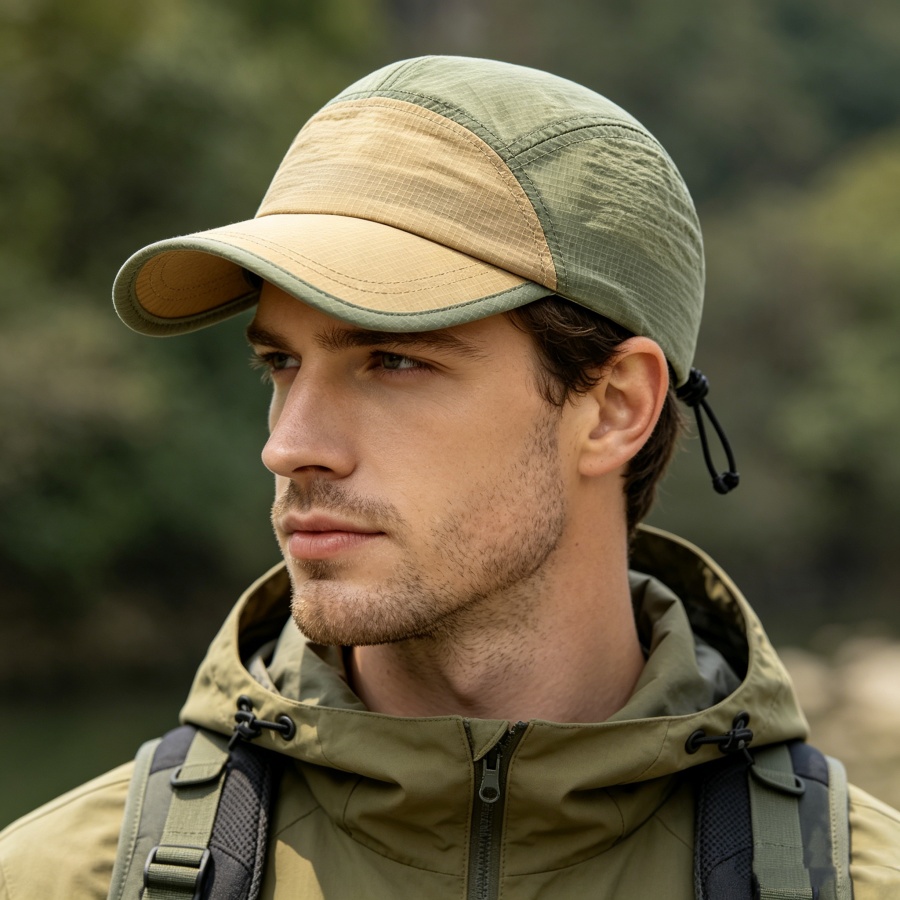 Chapeau léger, portable, bicolore et à séchage rapide pour hommes, avec élasticité réglable qui ne serre pas la tête, adapté à la randonnée en plein air, au cyclisme, à l'alpinisme, à la pêche et à une utilisation quot