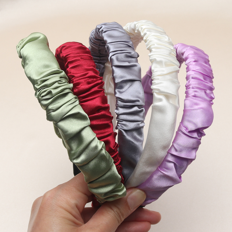 Serre-tête en Satin pour femmes, 1 pièce, bandeau tendance pour filles, accessoires pour cheveux