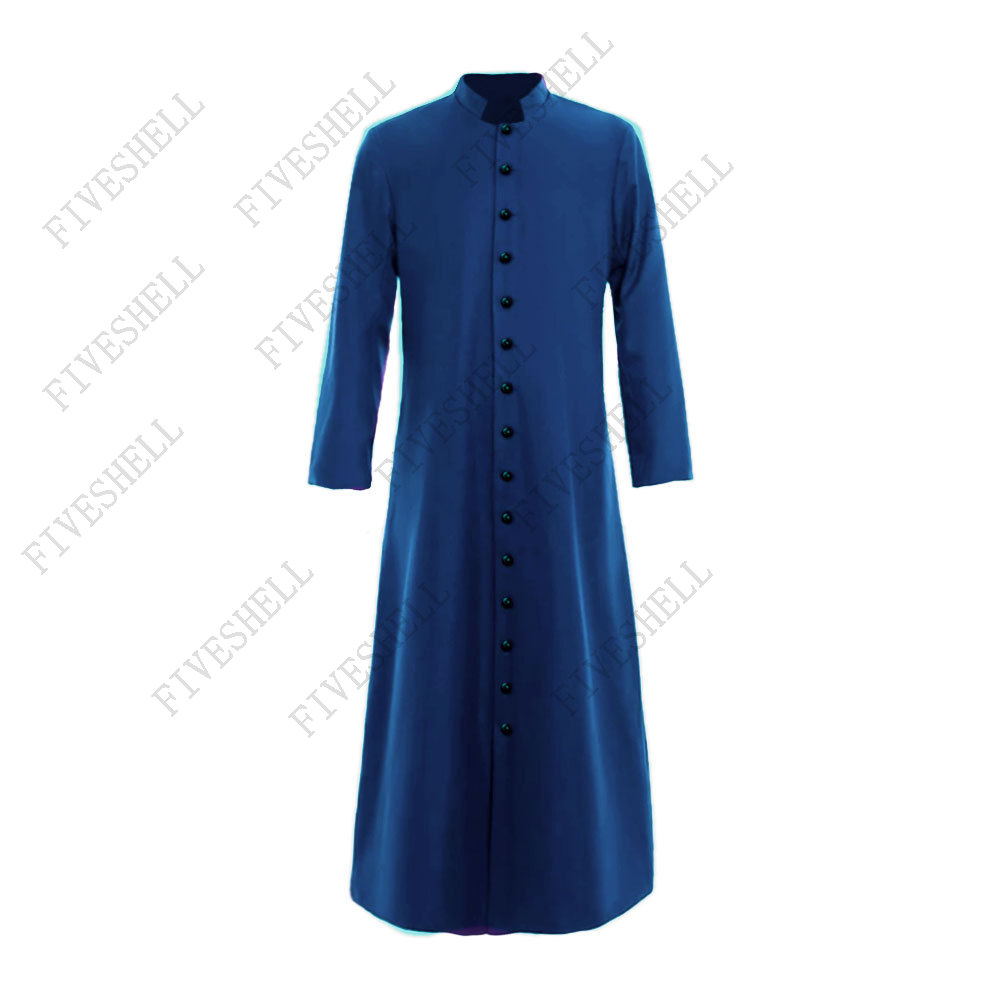 Robe de clergé légendaire pour cosplay d'Halloween 2025 avec cincture, vêtements de clergé médiéval, costume de prêtre romain