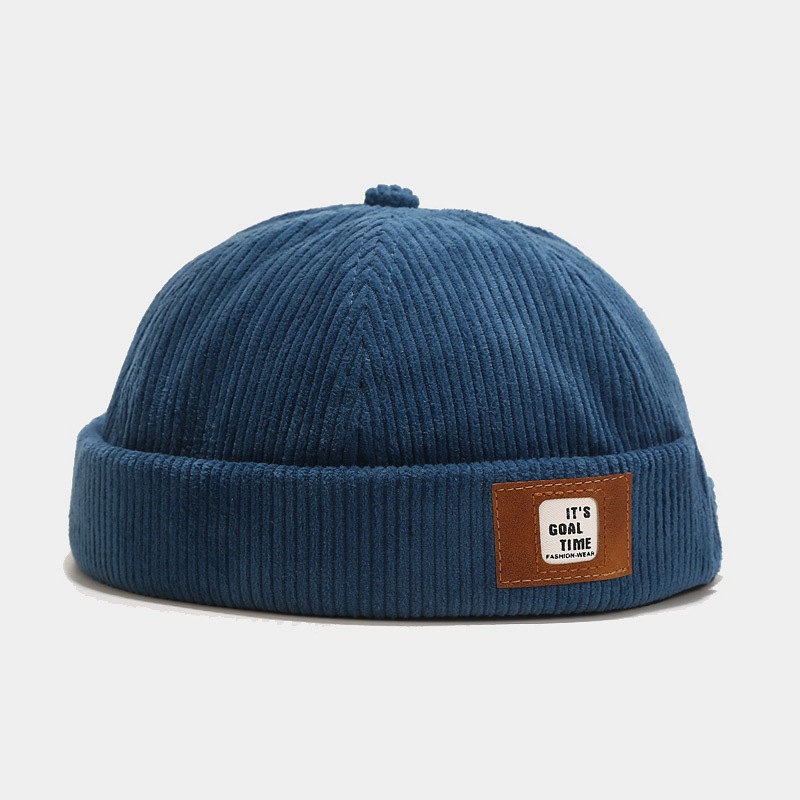 Bonnet chapeaux sans bords pour hommes femmes velours côtelé dôme réglable Vintage couleur unie unisexe hiver printemps automne