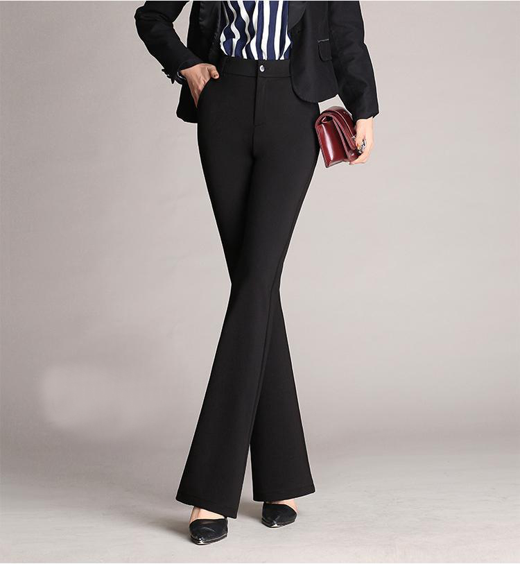 Pantalons décontractés d'affaires pour femmes, vêtements de bureau confortables avec poches, pantalons de travail élégants et coupe régulière