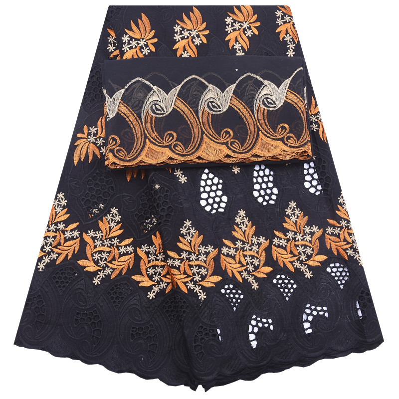 Tissu africain en dentelle de coton brodé de dubaï, 2 + 5 Yards, pour robe de mariée de haute qualité, 5 Yards, pour femmes, 2024