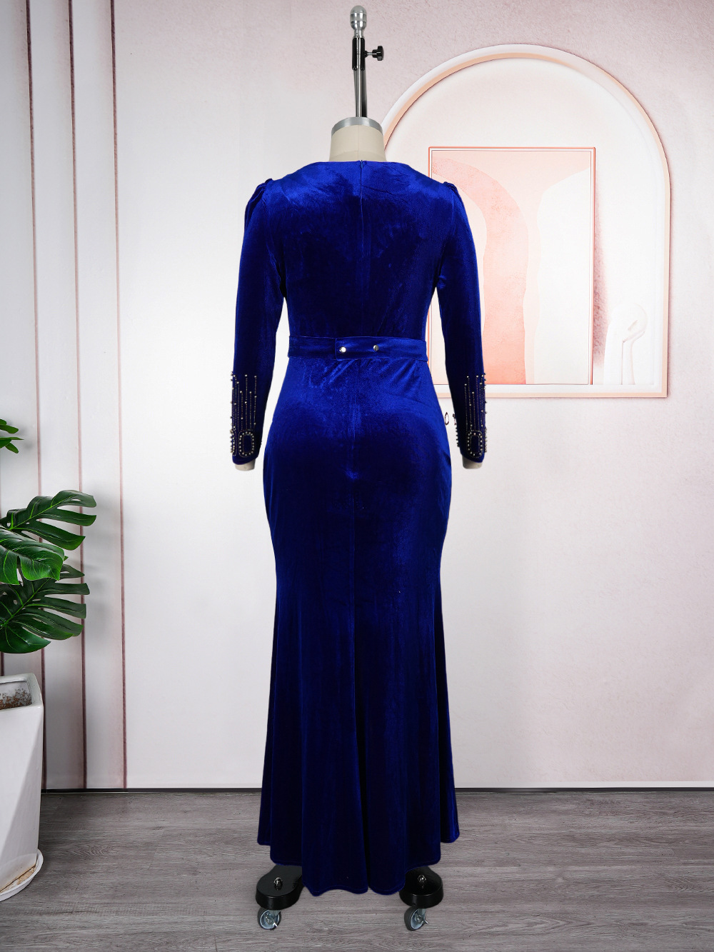 Robes de luxe en velours diamant pour femmes, élégantes, manches longues, robe de soirée sirène, turquie, vêtements pour dames africaines, caftans
