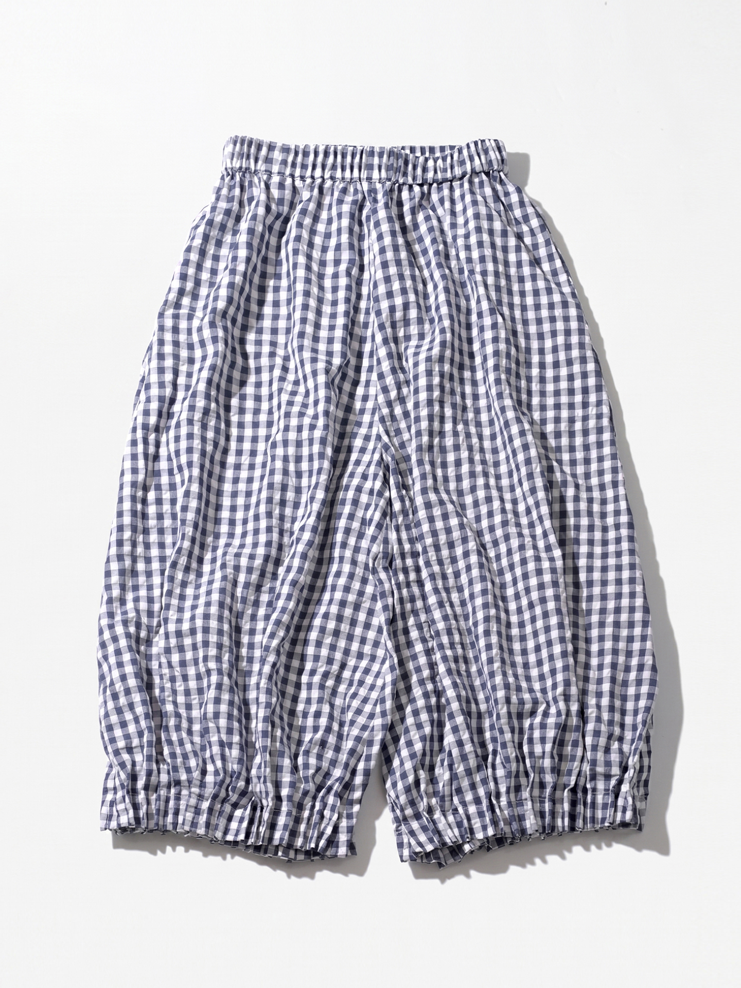 Vêtements féminins, pantalons pour femmes, pantalon bleu à carreaux, taille haute, taille élastique, coupe ample, décontracté, bas pour femmes.