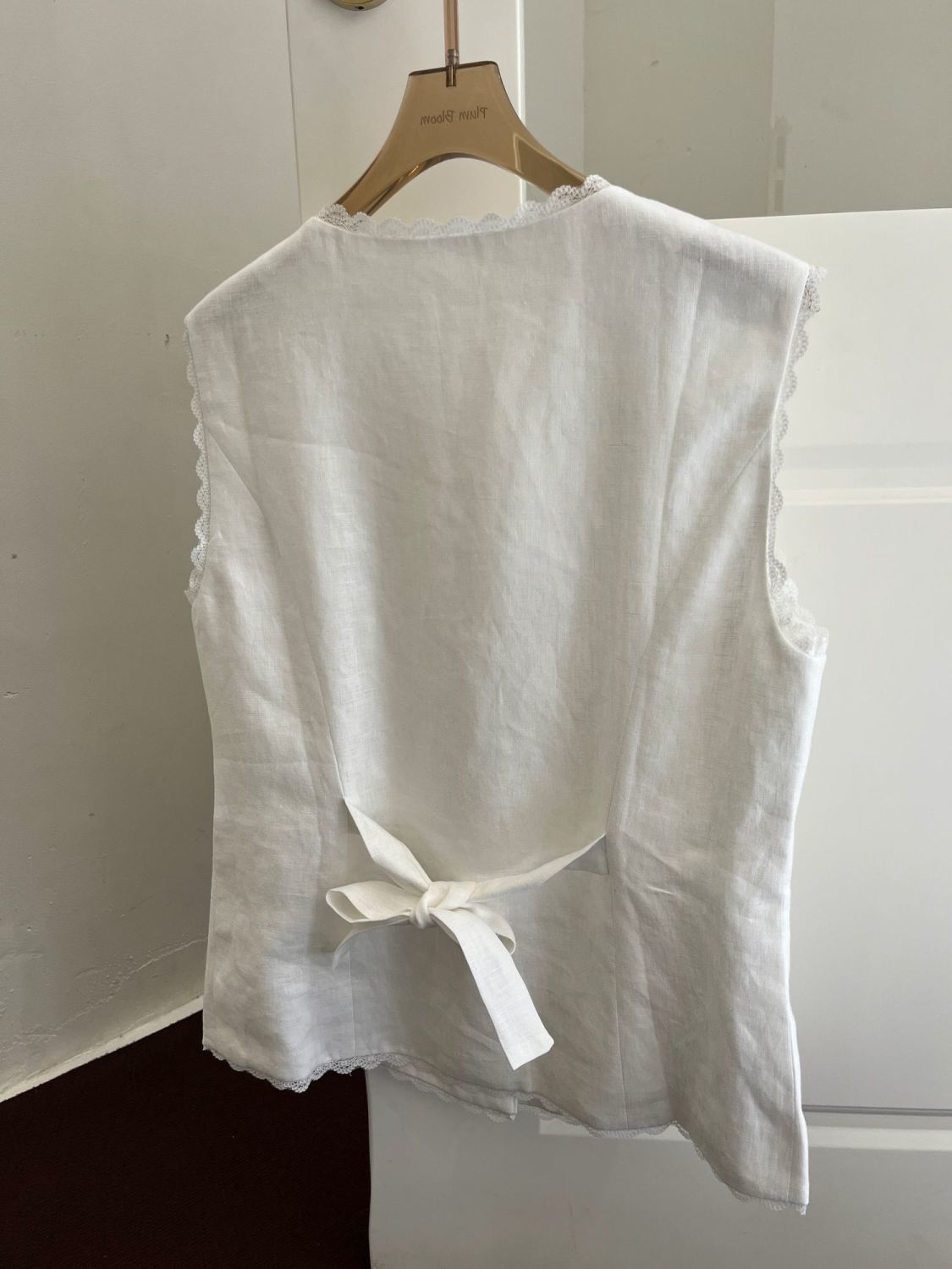 Gilet d'été pour femme en lin léger, décontracté, sans manches, à simple boutonnage, haut chic