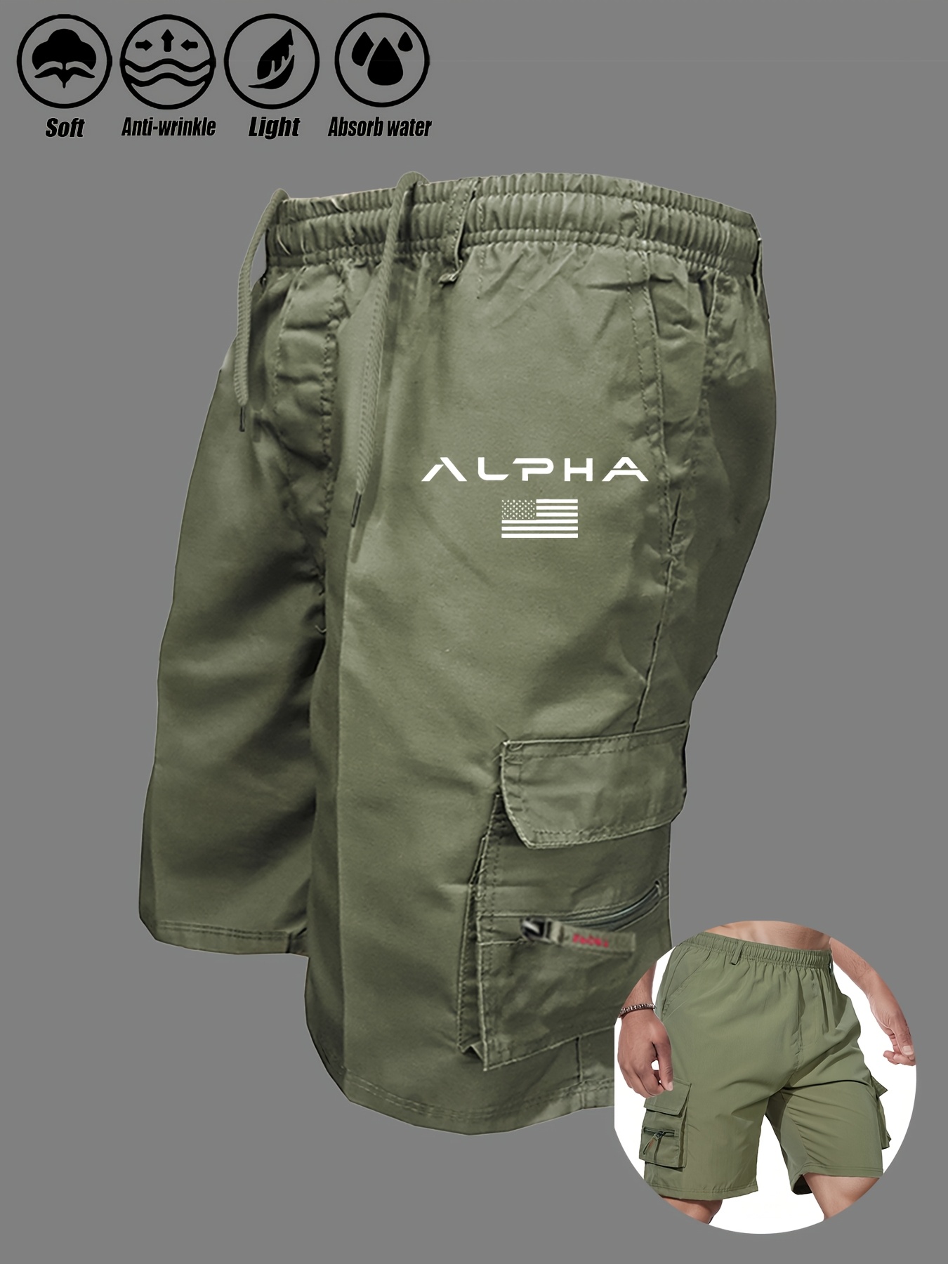 Short Cargo imprimé drapeau américain, short aigle du jour de l'indépendance, pantalon court multi-poches pour le travail et le Camping, Streetwear, été