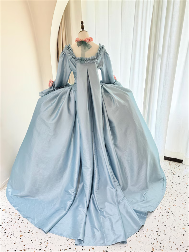 Robe à la Française du XVIIIe siècle, style Rococo, robe Marie-Antoinette, duchesse géorgienne, robe de bal de la Cour royale française pour reconstitution historique