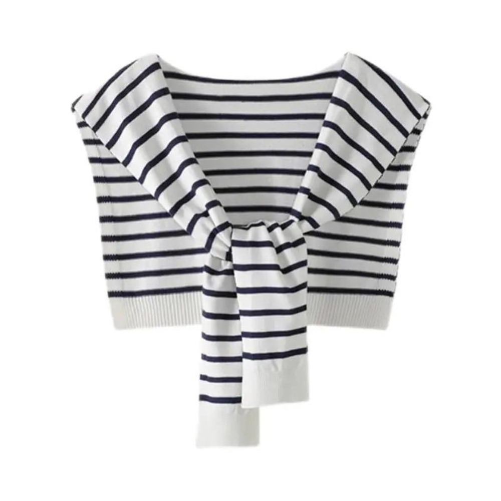 Écharpe châle tricotée tendance, design à nœuds fins, cape en laine, couleur unie, protège-cou, faux col pour femme