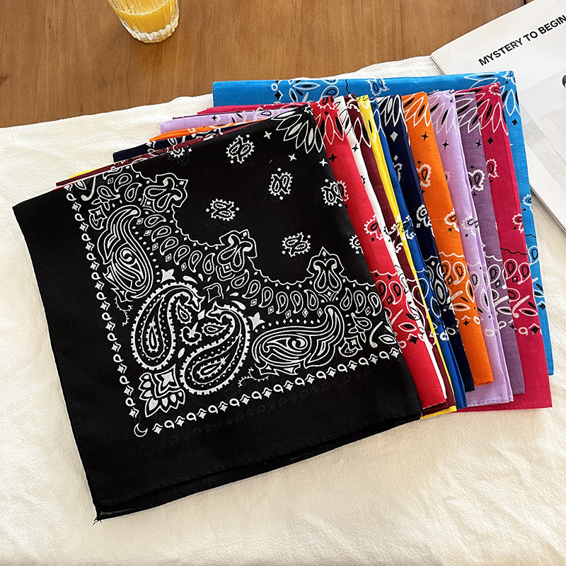 Nouveau Bandana en Coton Paisley Rétro Hip-Hop, Foulard Carré Unisexe, Accessoire de Mode Hip-Hop Street Dance, Foulard de Tête et Accessoire Cheveux/Cou