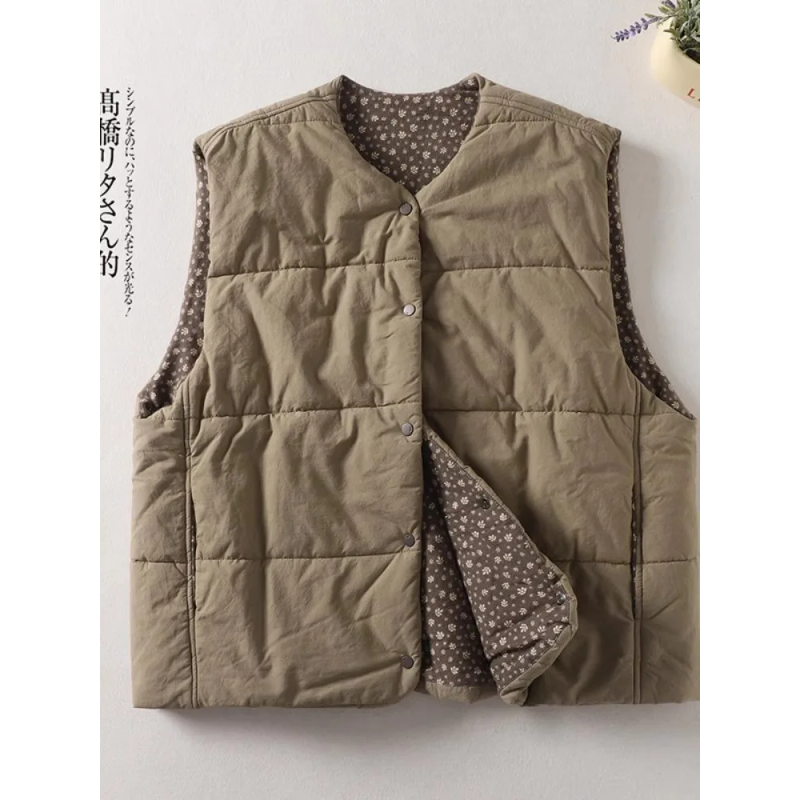 Gilets d'extérieur matelassés Vintage pour femmes, vestes décontractées surdimensionnées sans manches, doublure épaisse et chaude, nouvelle collection hiver 2025