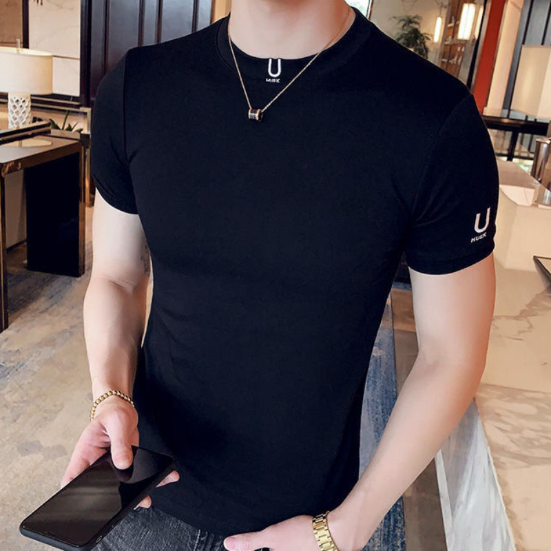T-shirt noir pour homme, vêtement simple, Streetwear, slim, Muscles, Gym, homme ordinaire, Cool, ample, esthétique, Xl, vente en gros