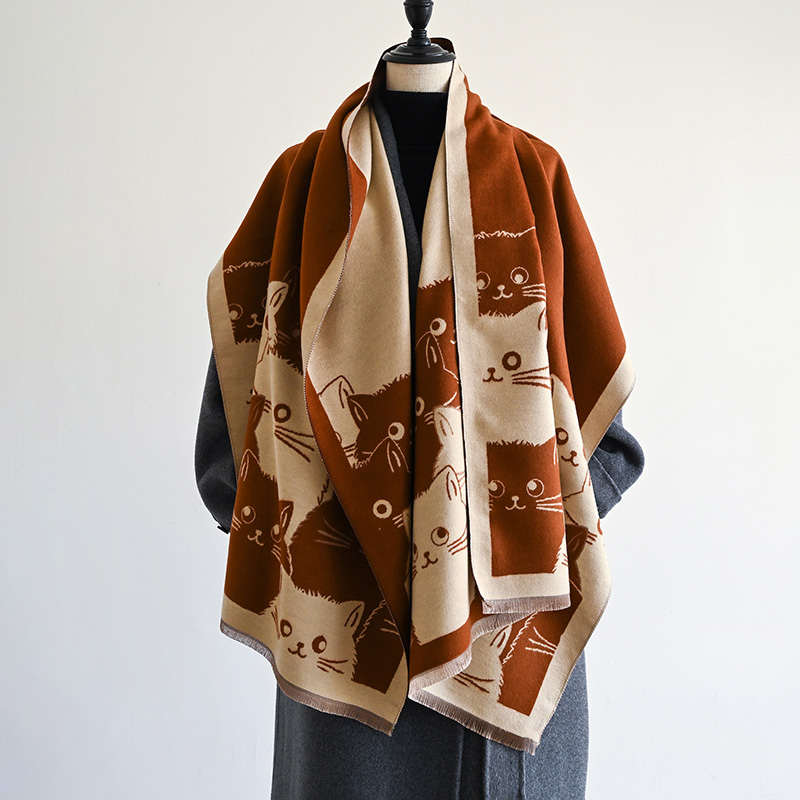 Écharpe en cachemire Jacquard Pashmina pour femme, châle épais et chaud, résistant au froid, couverture coupe-vent, nouvelle mode hiver 2024