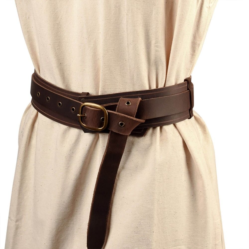 Ceinture de taille médiévale en cuir PU, ceinture de chevalier Viking, large et extensible, accessoires de Costume Vintage, Cosplay