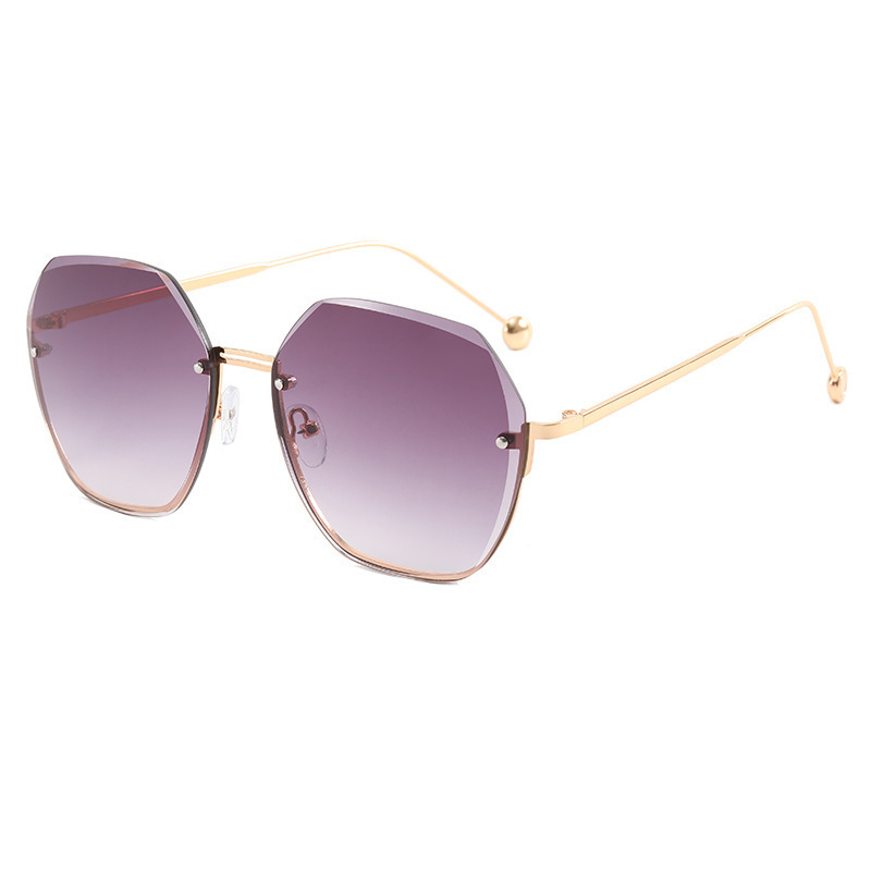 Lunettes De soleil rondes pour femmes, marque De styliste dégradé mode lunettes De soleil femme sans monture en métal Oculos De Sol De luxe