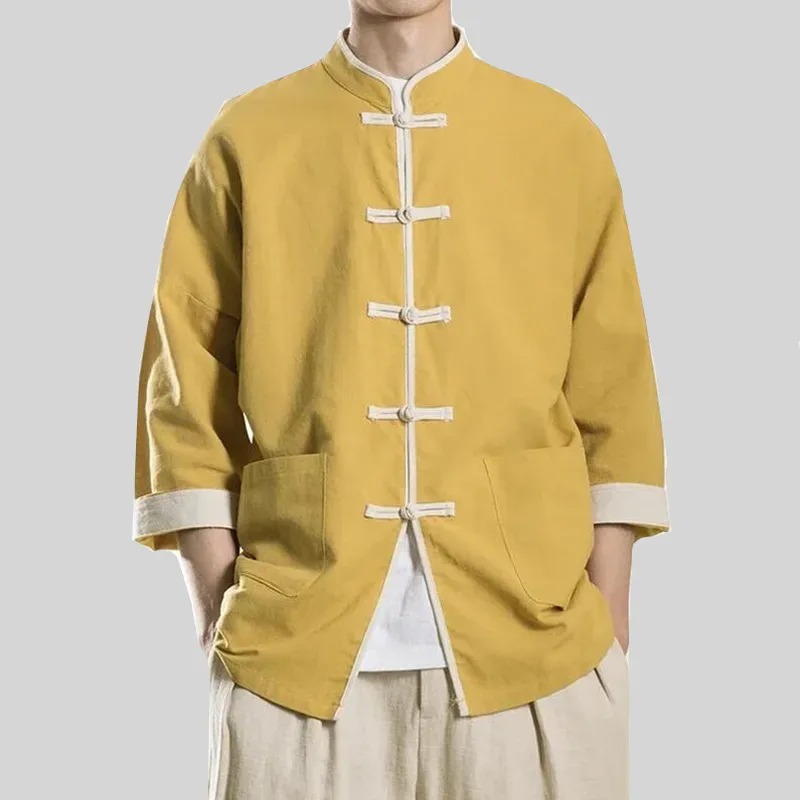 Robe Traditionnelle Alberoise en Coton pour Homme, Chemise Ligne, Vêtements Décontractés, Mince, Manteau Vintage Trempé, Y-Tang, Grande Taille, Printemps Été 2024