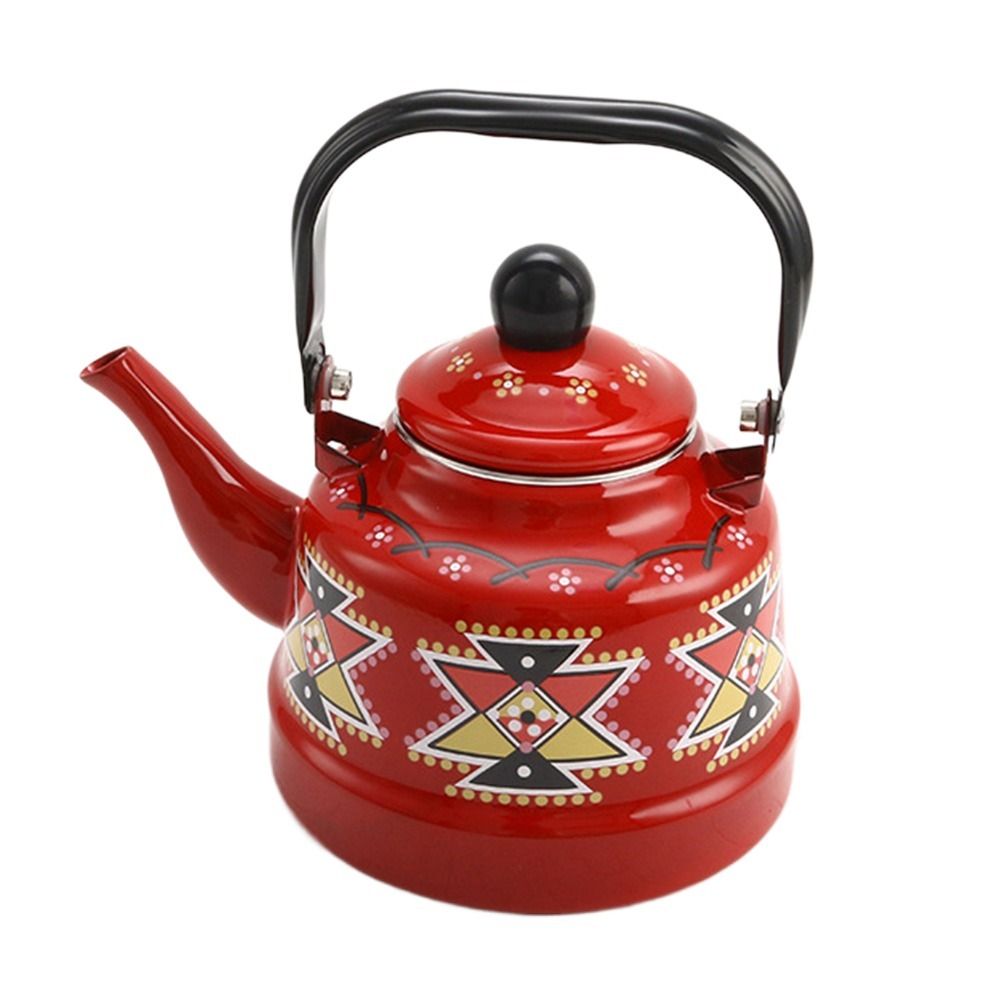 Bouilloire à thé en émail, Style européen, théière 2,5 l, sans sifflet, poignée confortable, pichet d'eau pour Restaurant