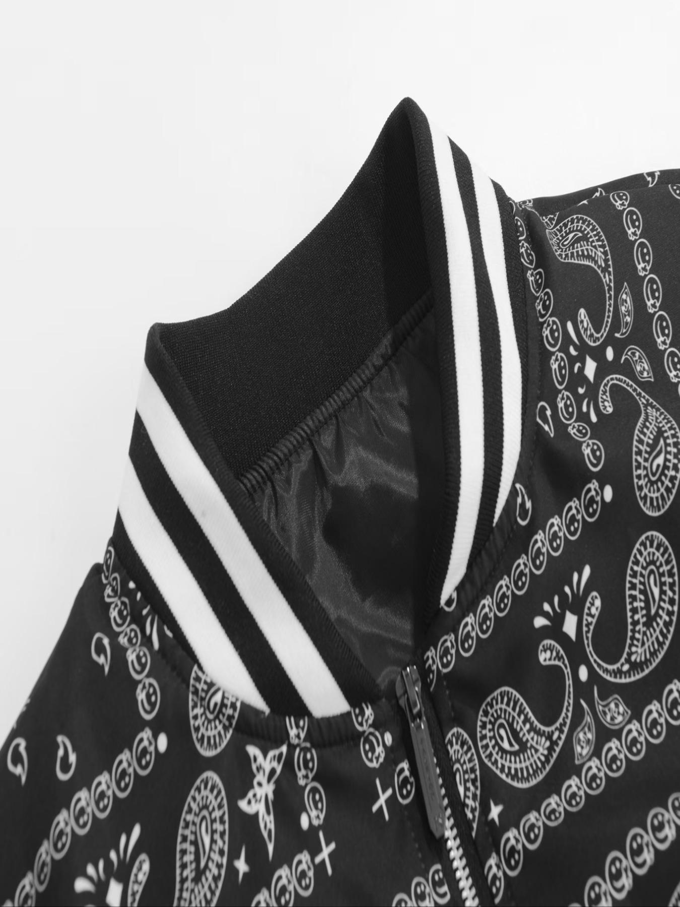 Veste d'épissure de fleurs de cajou de Style rétro pour hommes, vêtements de travail quotidiens décontractés, de Baseball, pour la maison, polyvalents, à la mode