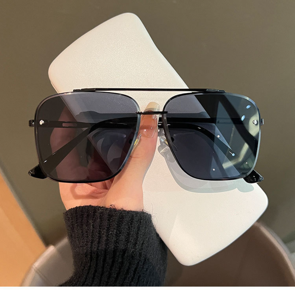 Lunettes de soleil rétro unisexes amincissantes UV400 pour la conduite et les voyages, style pilote, double pont, tendance