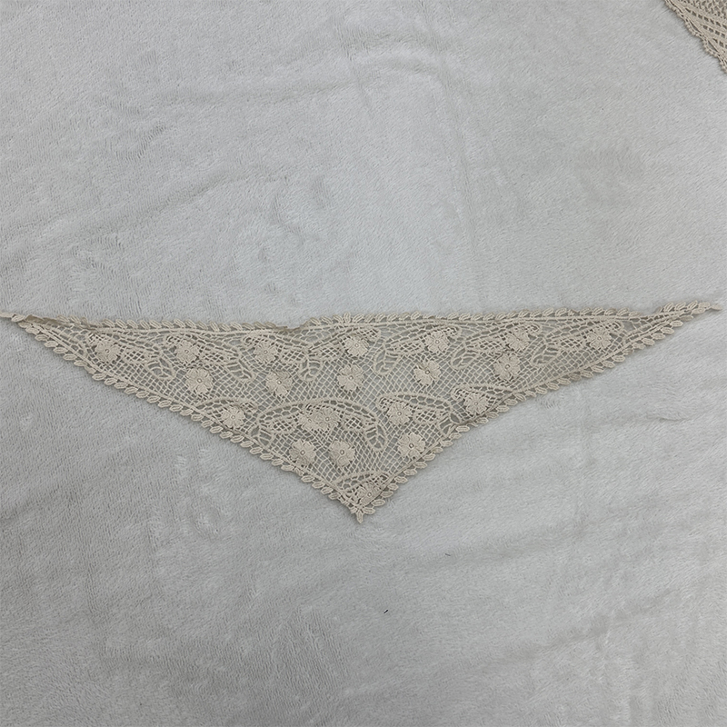 Foulard triangulaire en dentelle pour femmes, style doux pour jeunes filles, protection solaire, printemps-été, style plage français, attache-cheveux, hijab musulman vintage pour femme