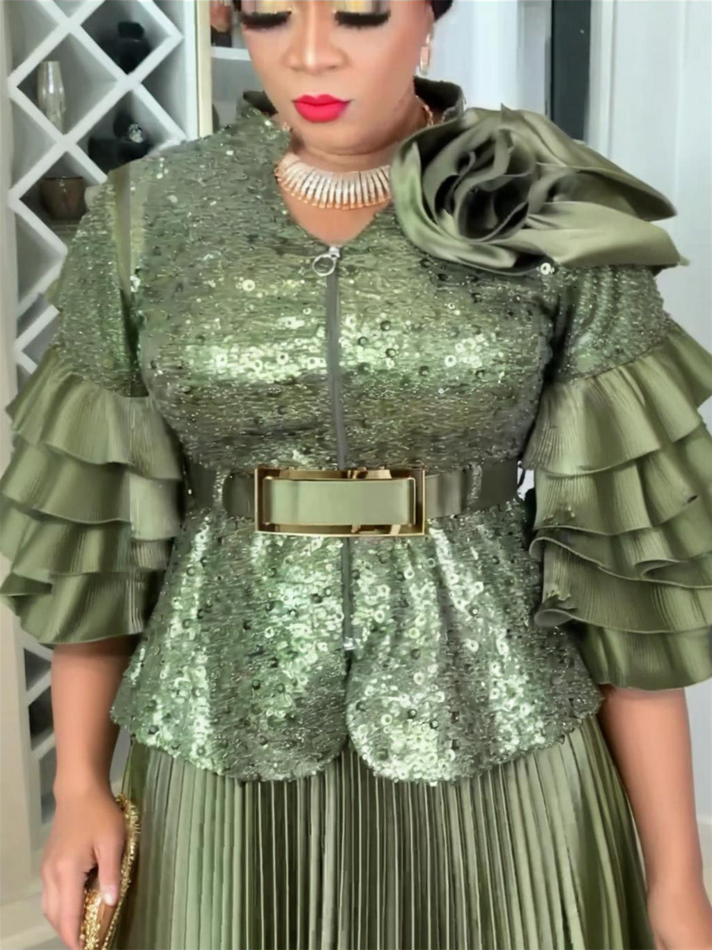 Vêtements africains élégants pour femmes Dashiki, ensemble 2 pièces, hauts et jupes à paillettes, costumes grande taille, robes de soirée de mariage turquie