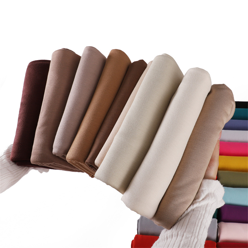 80*180 cm Modal rayonne coton musulman Jersey Hijab femmes couleur unie écharpe Ramadan Long châle plaine doux Turban enveloppes bandeau