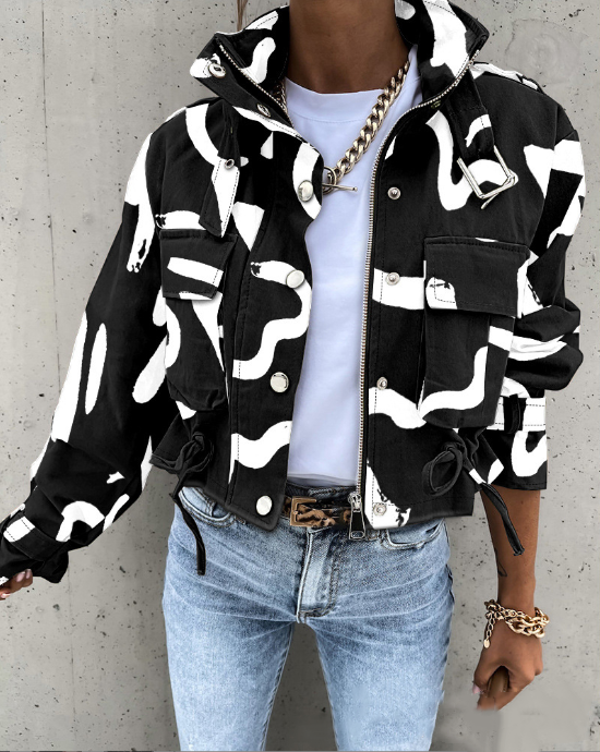 Femme veste vêtements Streetwear automne et hiver élégant mince col rond solide poche bouton conception à manches longues vêtements de travail manteaux