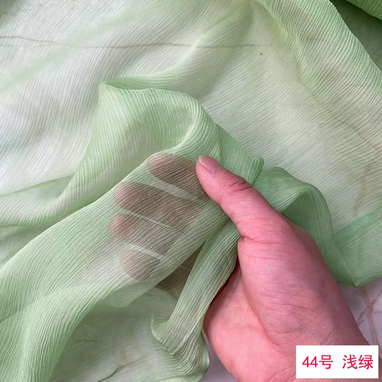 InjGeorgette-Tissu de mûrier pur, léger et translucide, idéal pour les écharpes et les robes, largeur large, document solide, 100%