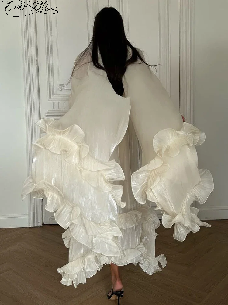 Robe Maxi à volants multicouche pour femmes, couleur unie, élégante, sans manches, épaules dénudées, taille haute, nouvelle collection Chic, robes de soirée de vacances