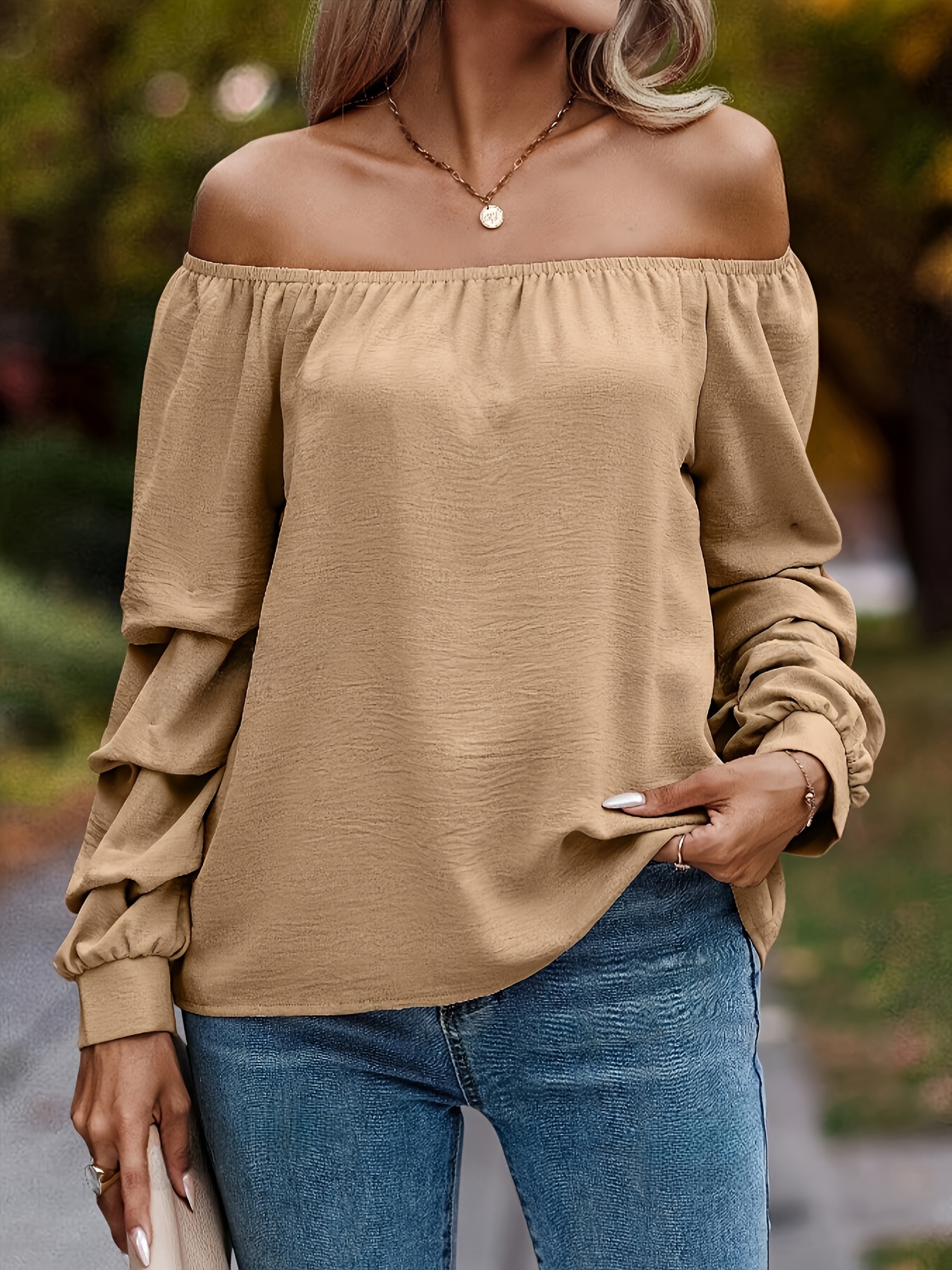 Chemise à Manches sulfpour Femme, Élégante, Décontractée, à la Mode, Couleur Unie, pour le Bureau, Printemps Été