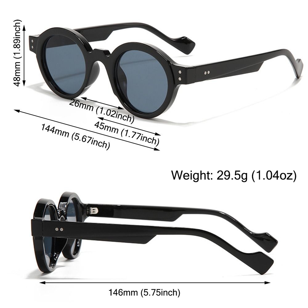 Lunettes de soleil rondes pour hommes et femmes, Punk, Double couleur, UV400, Rivets rétro, décoration, tendance, monture de lentille transparente