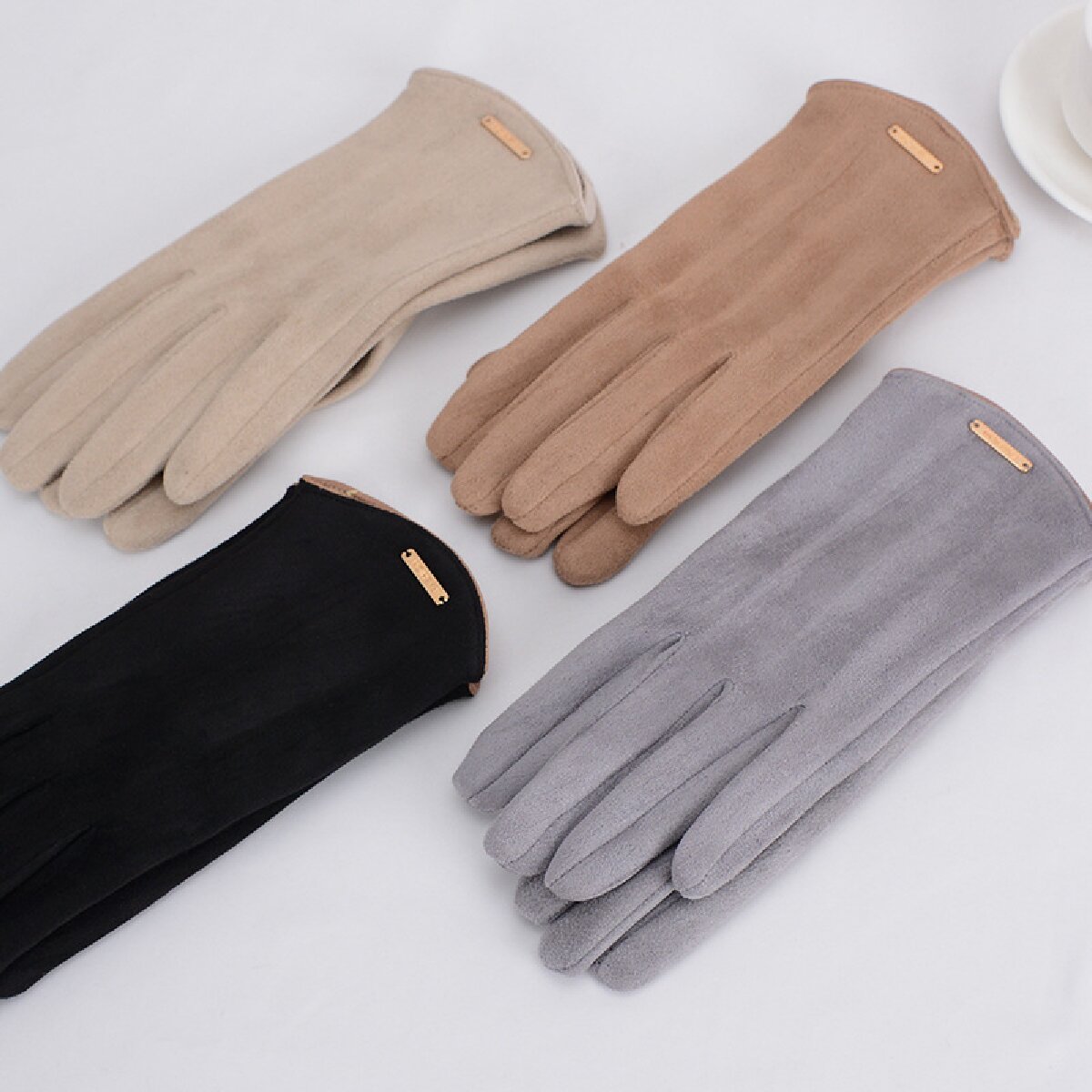 Gants pour femmes, automne hiver, garde au chaud, écran tactile, fins, solides, simples, cyclisme, tissu en daim, élégant, coupe-vent