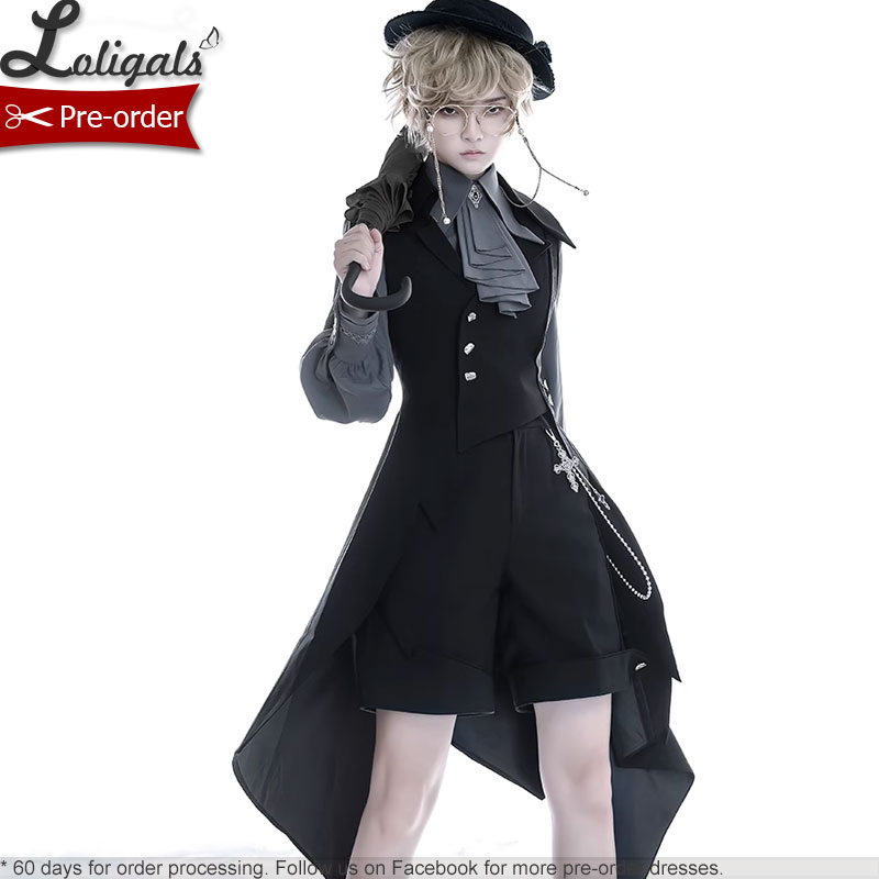 Ouji-Tenue Lolita Rétro, Petit Prince Médiéval, Verhéritage Long Irrégulier, Short par Princess Chronfurniture ~ The Shadow