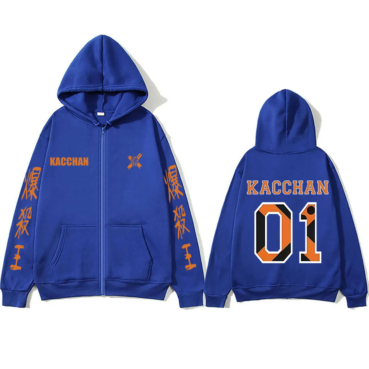Sweat à capuche zippé Anime My Hero Academia Bakugou Katsuki pour hommes et femmes, sweat à capuche zippé de cosplay de dessin animé, veste décontractée rétro surdimensionnée pour homme