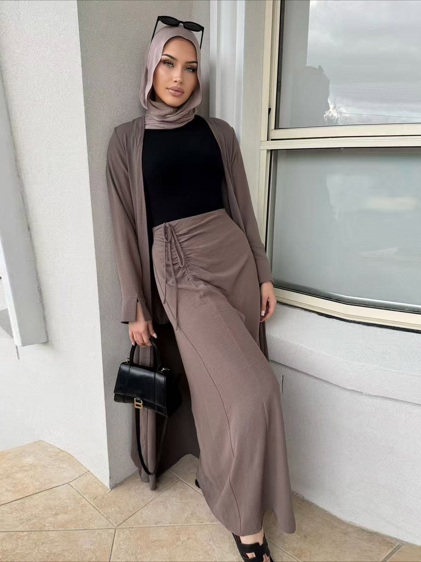 Dubaï femmes Robe Abaya jupe 2 pièces ensemble Eid Cardigan élégant musulman Jalabiya Ramadan Islam fête arabe longue Robe maroc 2026