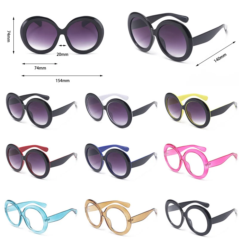 Lunettes de soleil rondes surdimensionnées pour femmes et hommes, marque de luxe, grandes montures, lunettes de soleil, grandes lunettes de protection, lunettes de conduite unisexes