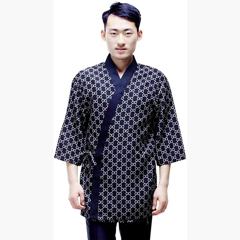Veste de sushi pour hommes et femmes, uniforme de chef de cuisine japonais, cardigan kimono