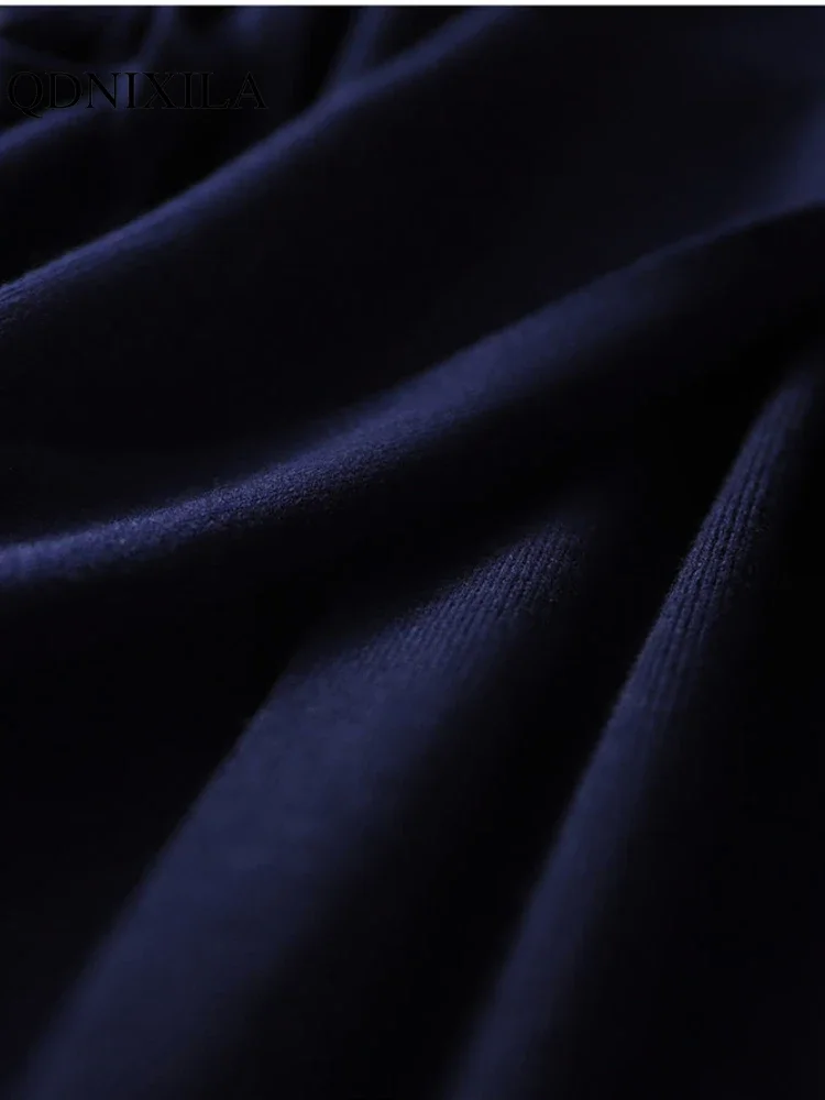 Robe pull à col en v pour femme, vêtement enveloppant, Version coréenne, jupe tricotée ample et élégante, automne et hiver